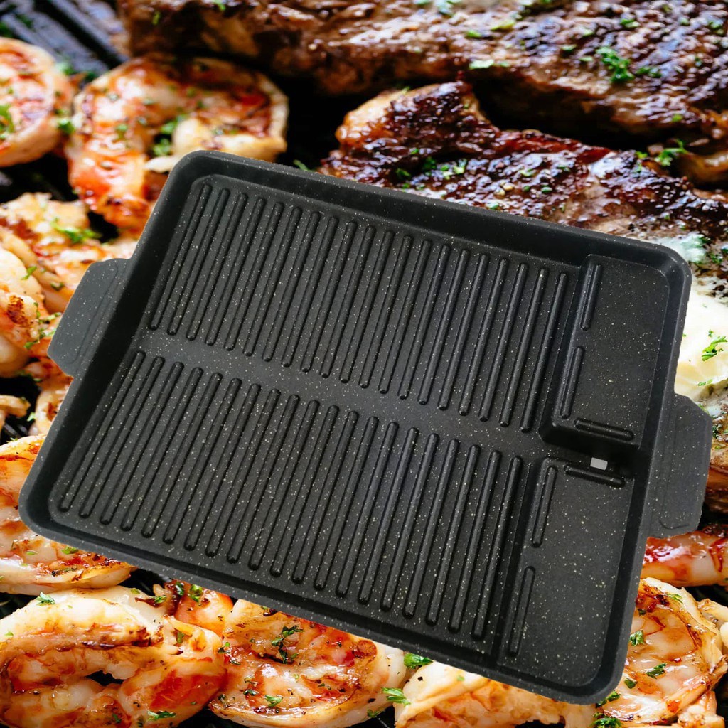 [Termurah !!!!!!!!] Korean Yakiniku BBQ Grill Plate Wajan Panggangan Persegi Square Grill Pan Anti Lengket