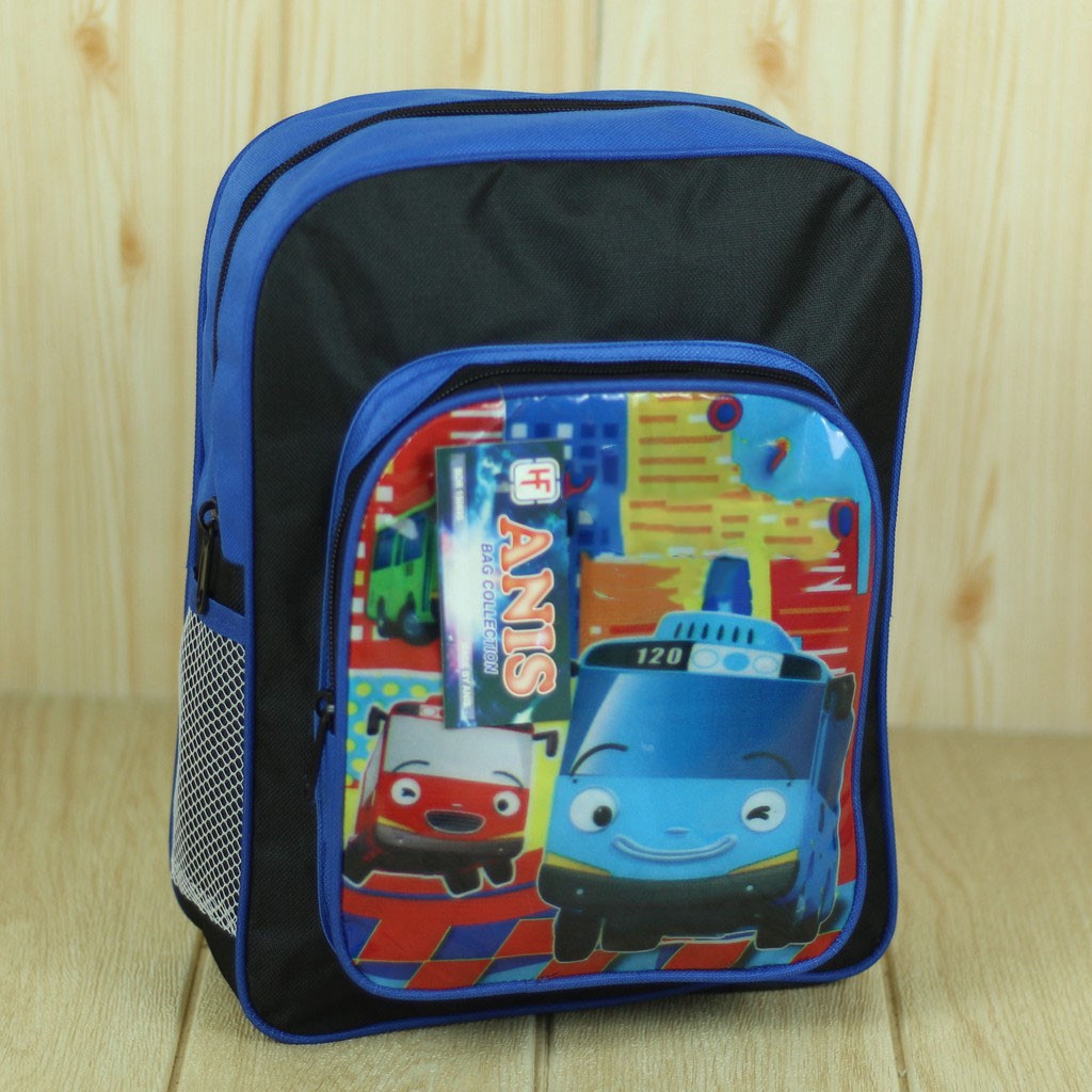 Ransel Anak Little Bus Biru Back Pack Sekolah Anak Laki Laki Keren Kece Bahan Tebal Kuat Berkualitas