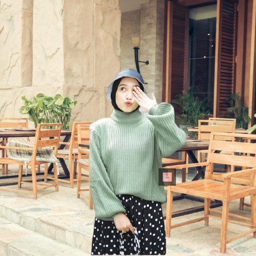 BAYONETA SWEATER Ballon Knit - Atasan Wanita Oversize Rajut Halus