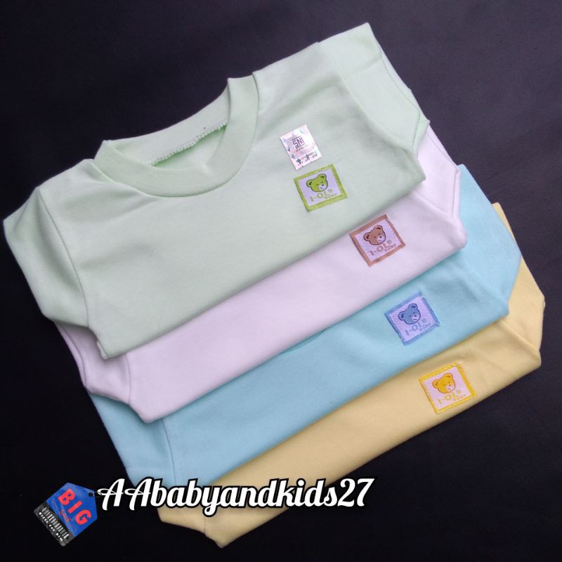 1PC Kaos Oblong Bayi IOL Polos Lembut dan SNI Ukuran S-XL