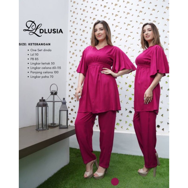 aisyahproduk | Setelan Dlusia Dinda original label | Set tunik | Oneset dinda
