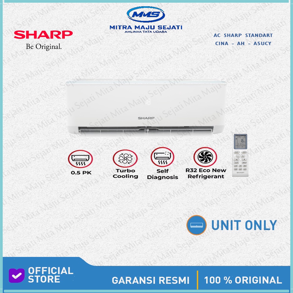 SHARP AC 1/2 PK - AH-A5UCYN (Indoor + Outdoor Unit Only)