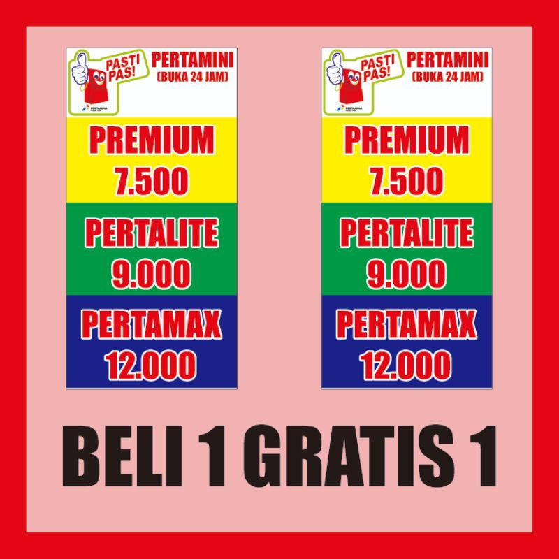 spanduk pertamini beli 1 gratis 1 ukuran 100 X 50