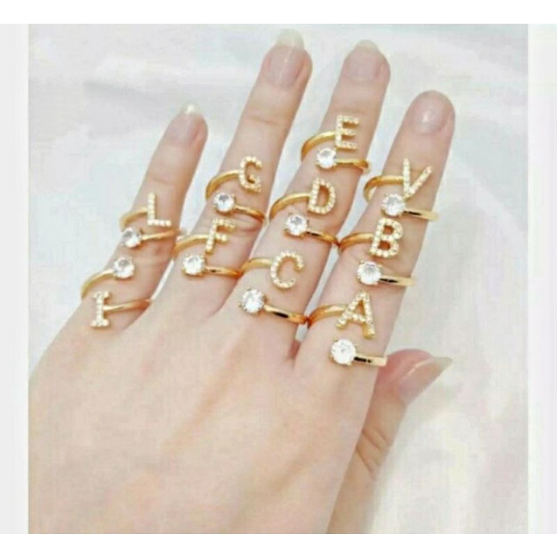 Cincin Huruf Xuping / Cincin Alphabet / Wanita Fashion