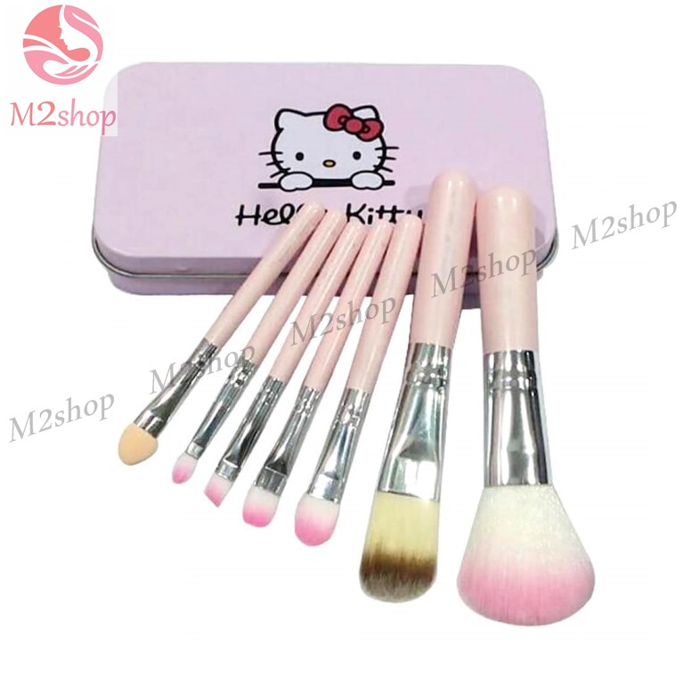 KUAS HELLO KITTY KALENG 7 PCS / HELLO KITTY BRUSH SET 7 IN 1