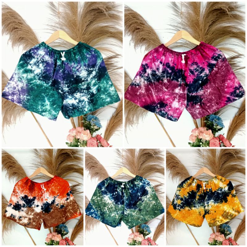 HOTPANTS TIE DYE PENDEK DEWASA/REMAJA CELANA TIDUR