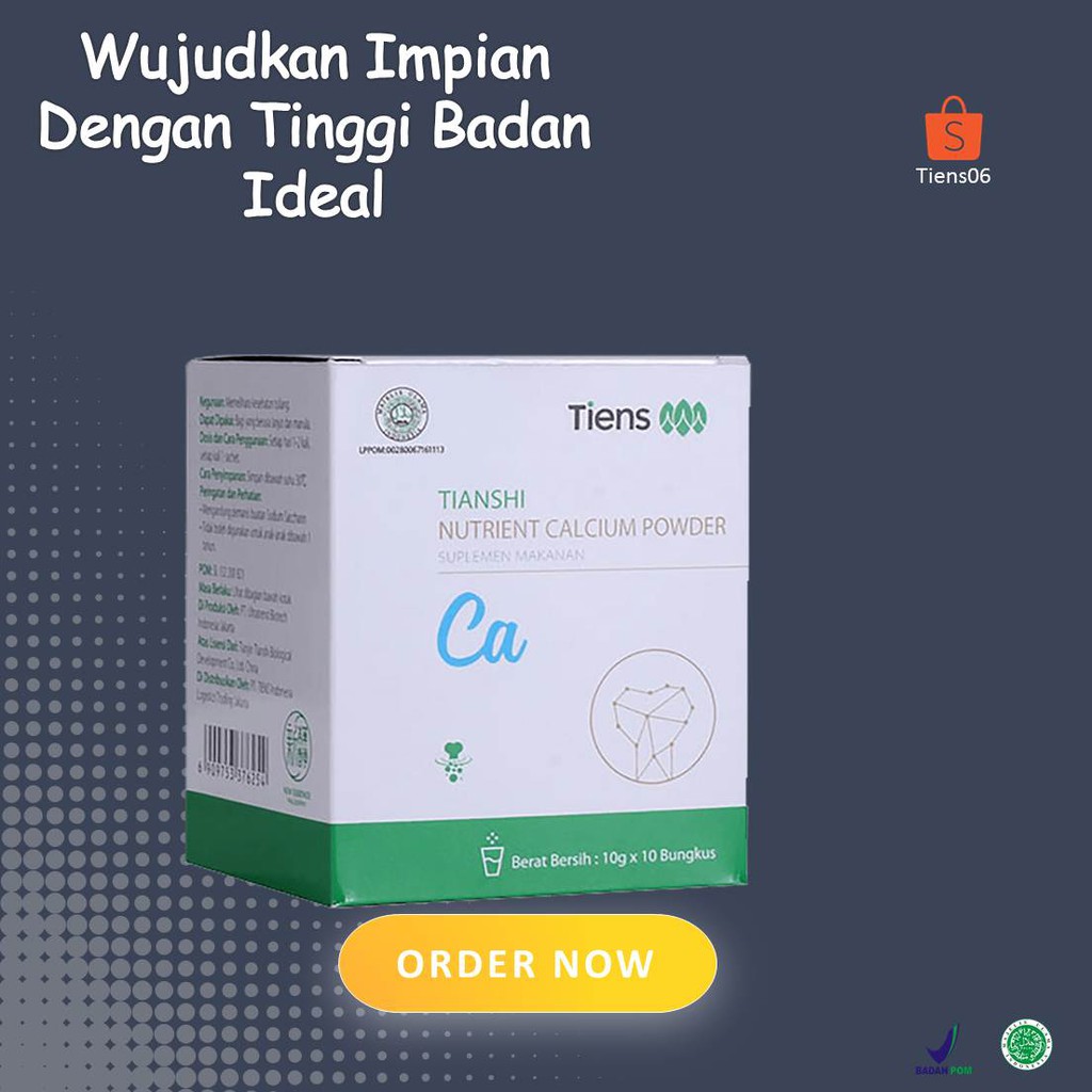 

Susu Kalsium Peninggi Badan Tiens TIANSHI NUTRIENT CALCIUM POWDER
