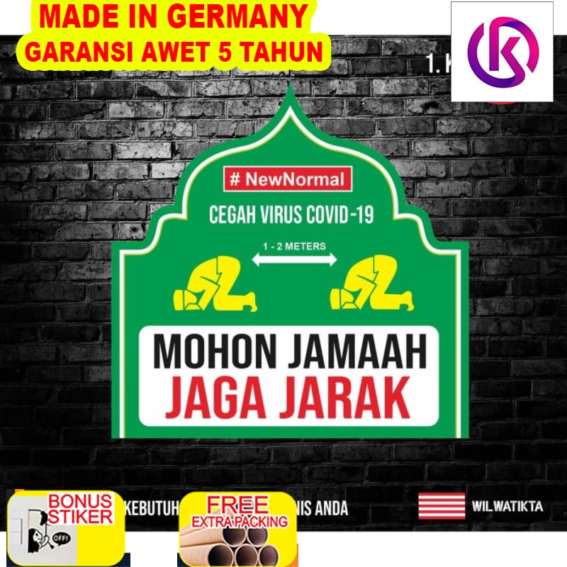 

Grosir Stiker safety sign jaga jarak masjid / mushola