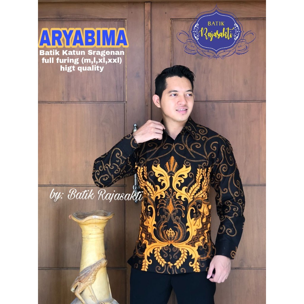 ARYABIMA RAJASAKTI KEMEJA BATIK SOLO PRIA LENGAN PANJANG LAPIS FURING ATASAN BATIK PREMIUM MODERN KATUN HALUS BAHUWIRYA  BANAMITRA BANAMITRA PUTIH BANGSAWAN BAYU PUTRA BERLIAN BIRU BHARATAYUDA BIMASENA BIRENDRA BIRU INDAH BRAHMAKERTA BRAHMAKERTA MERAH