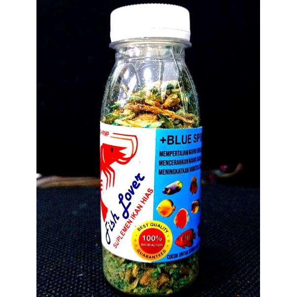 Makanan Ikan Udang Premium FISH LOVER ORIGINAL RED BLUE YELLOW UDANG BOTOL 30gr