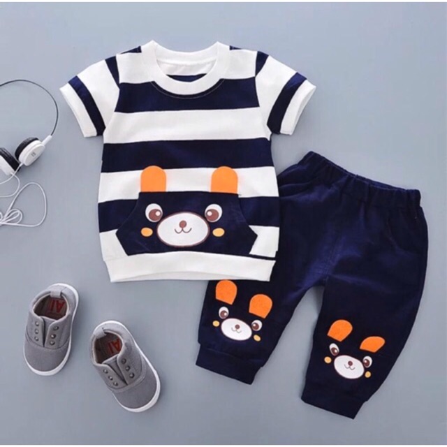 Baju setelan pajang anak dengan bahan katun lembut so cute kode B02