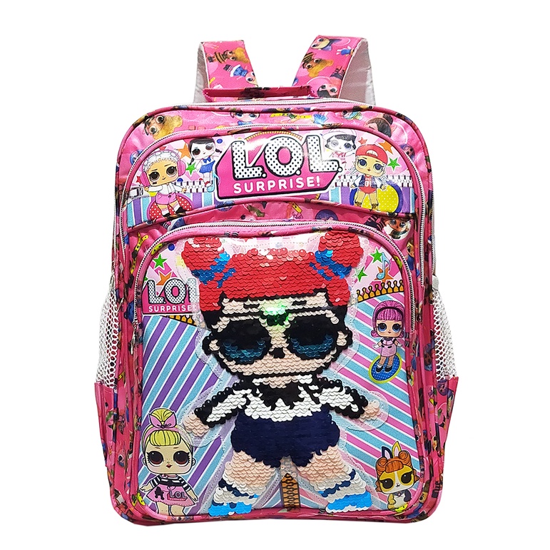 Tas Anak Ransel SEQUIN LOL - Tas Ransel Anak Sekolah SD Usap Karakter LOL