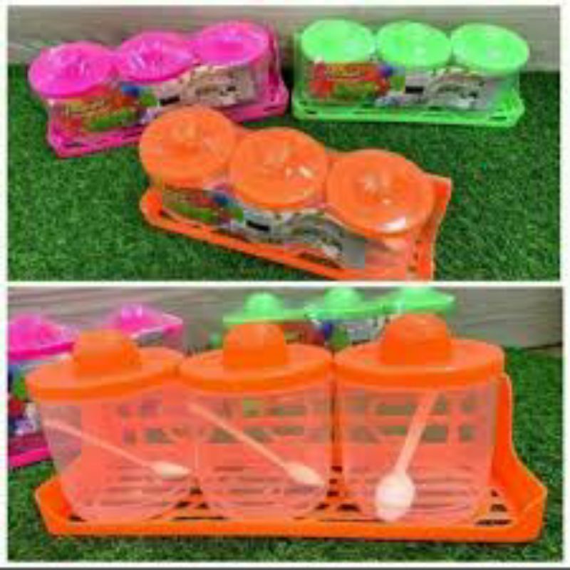 TEMPAT BUMBU DAPUR 1 SET 3 TOPLES 3 IN 1/KITCHEN SET