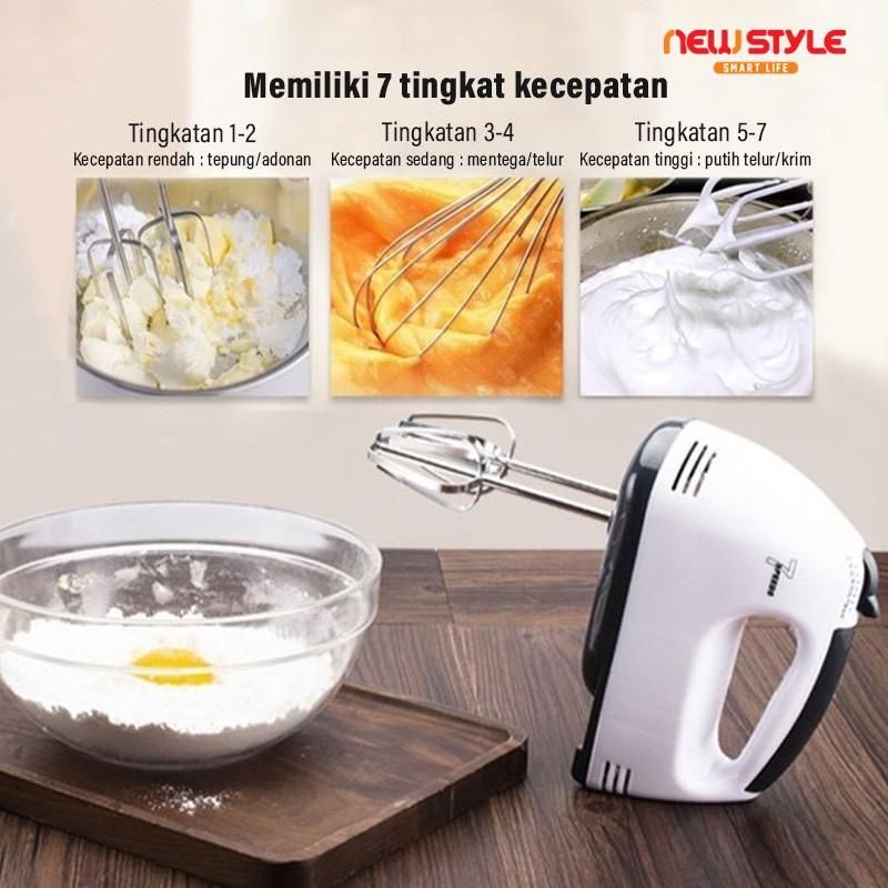 Hand Mixer SCARLETT Dengan 7 Kecepatan Free 4 Buah Alat Pengaduk