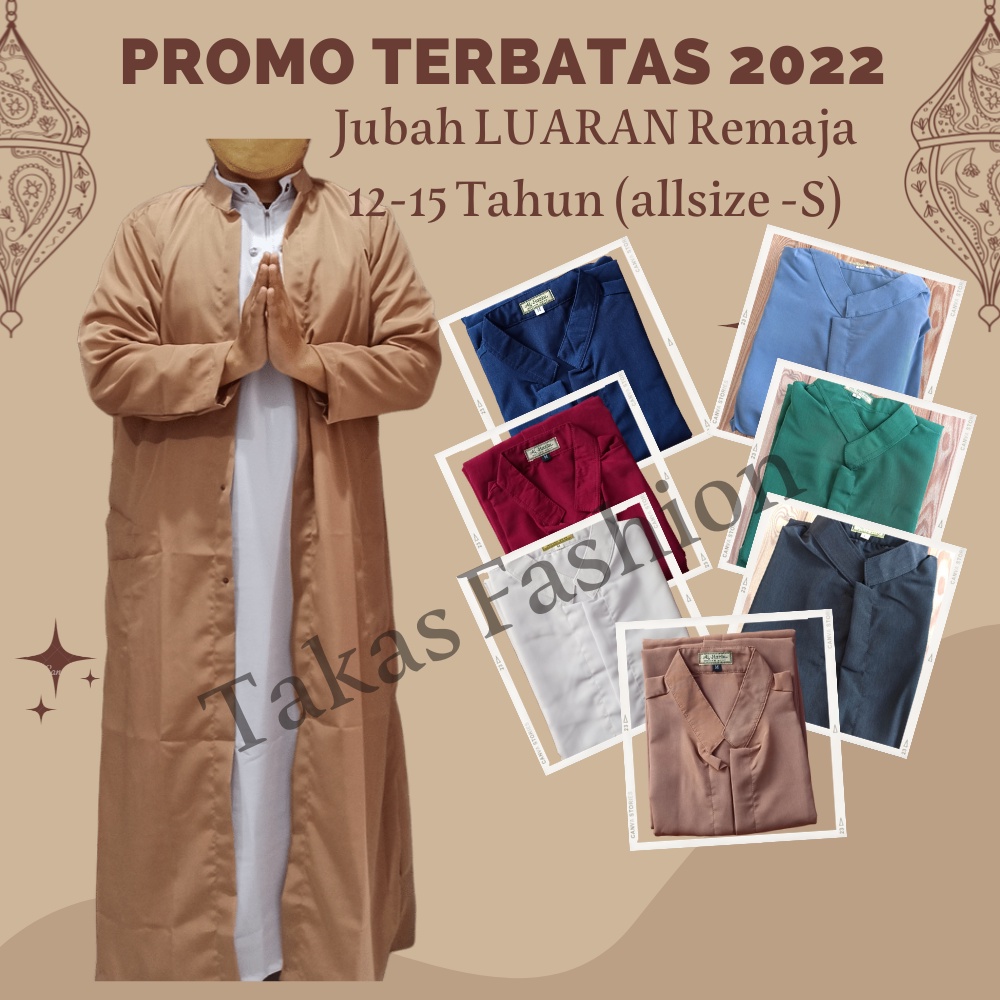 JUBAH LUARAN ANAK REMAJA TANGGUNG / JUBAH GAMIS BELAH ANAK LAKI 12-15 TAHUN / JUBAH GAMIS OUTER ANAK