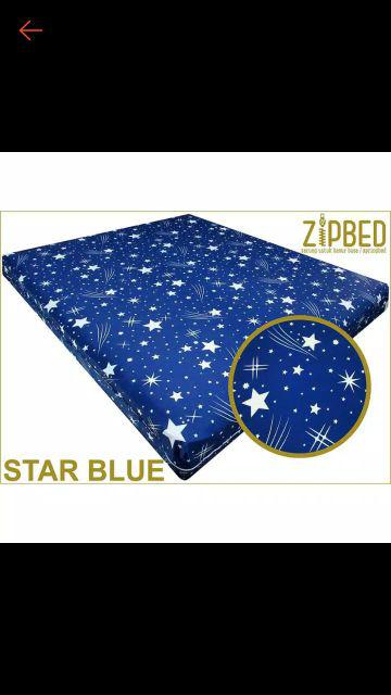 Zipbed / Sarung Kasur Busa Springbed - Star Blue - Sarung Sprei