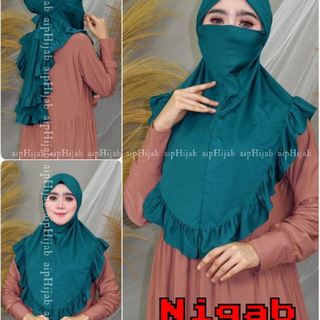 Jilbab Hijab Kerudung instan semijumbo AIP niqob Rempel Tali