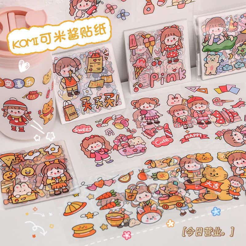 

Stiker Aesthetic 25 Lembar | Sticker PVC PET 25 lembar Anak Kecil Lucu Korea | DIY Bahan PVC Untuk Deco Scrapbook Diary Tumbler Botol