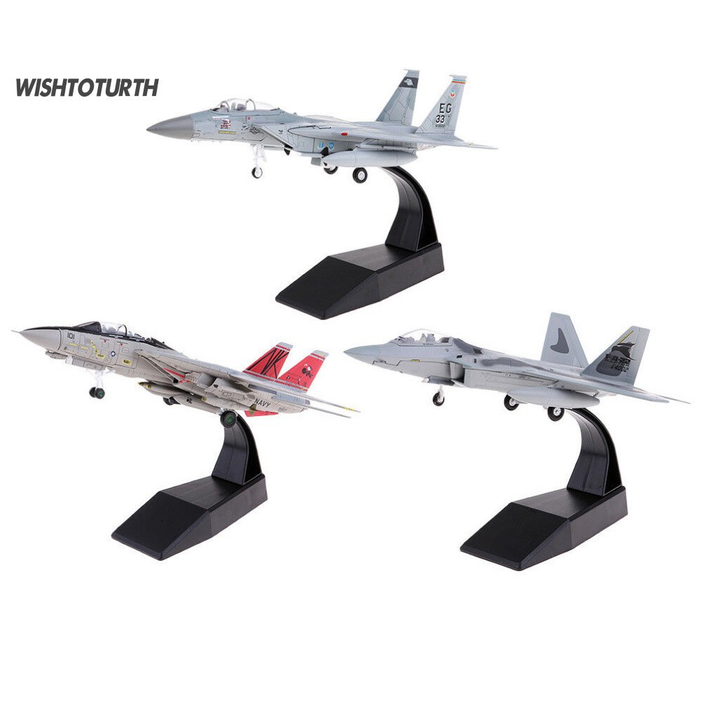 Wt 2pcs Miniatur Diecast Pesawat Tempur Usa F 14 F 15 Fighter Skala 1 100 Untuk Mainan Anak Shopee Indonesia