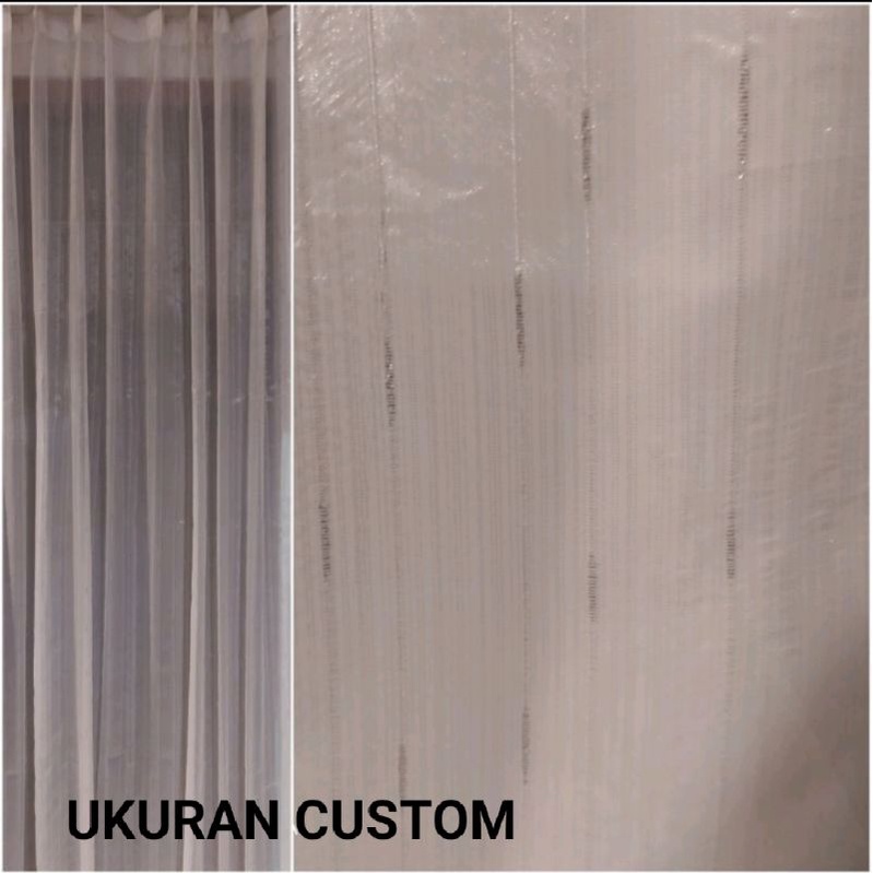 Vitrase Gorden Motif Bintik Gold Silver Custom Ukuran