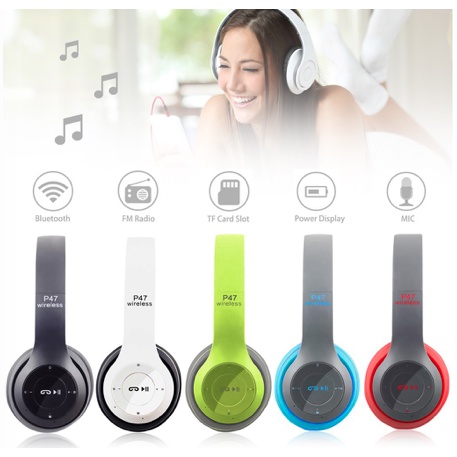 Headphone bluetooth lipat wireless pro deep bass P47