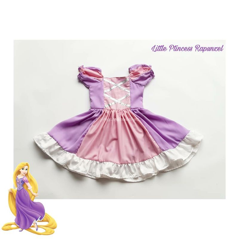 PRINCESS RAPUNZEL BABY AND KIDS COSTUME COTTON -KOSTUM RAPUNZEL BAYI DAN ANAK KATUN