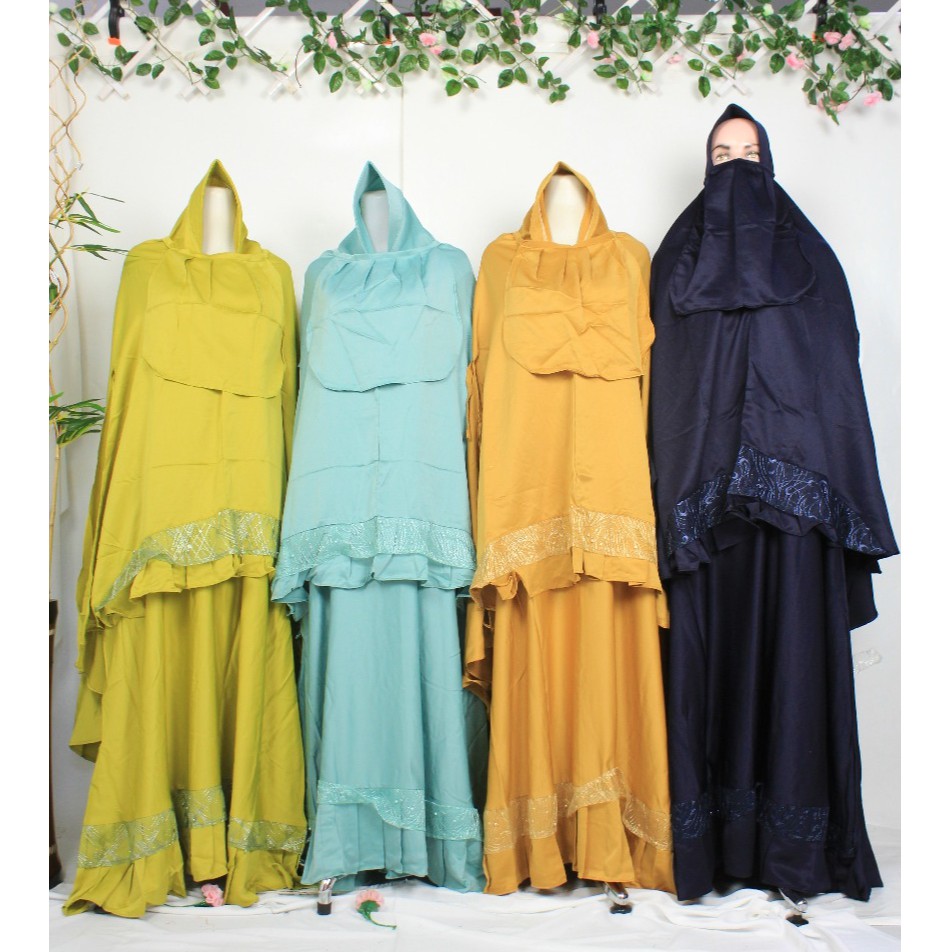 GAMIS MAXMARA SET KHIMAR ZAINIYAH MIX BRUKAT SET BAJU PESTA MUSLIM WANITA SYARI POLOS MEWAH CANTIK