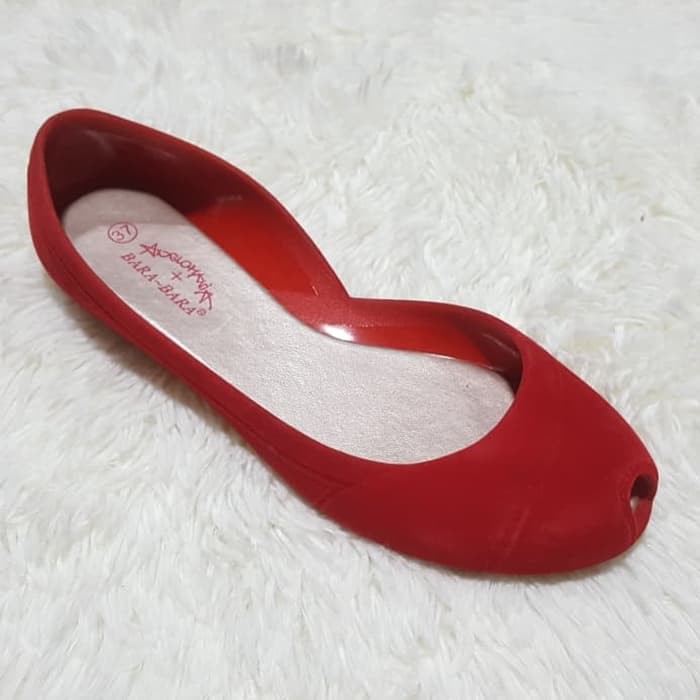 Jelly shoes bara bara sepatu wanita bludru import flatshoes 80913R