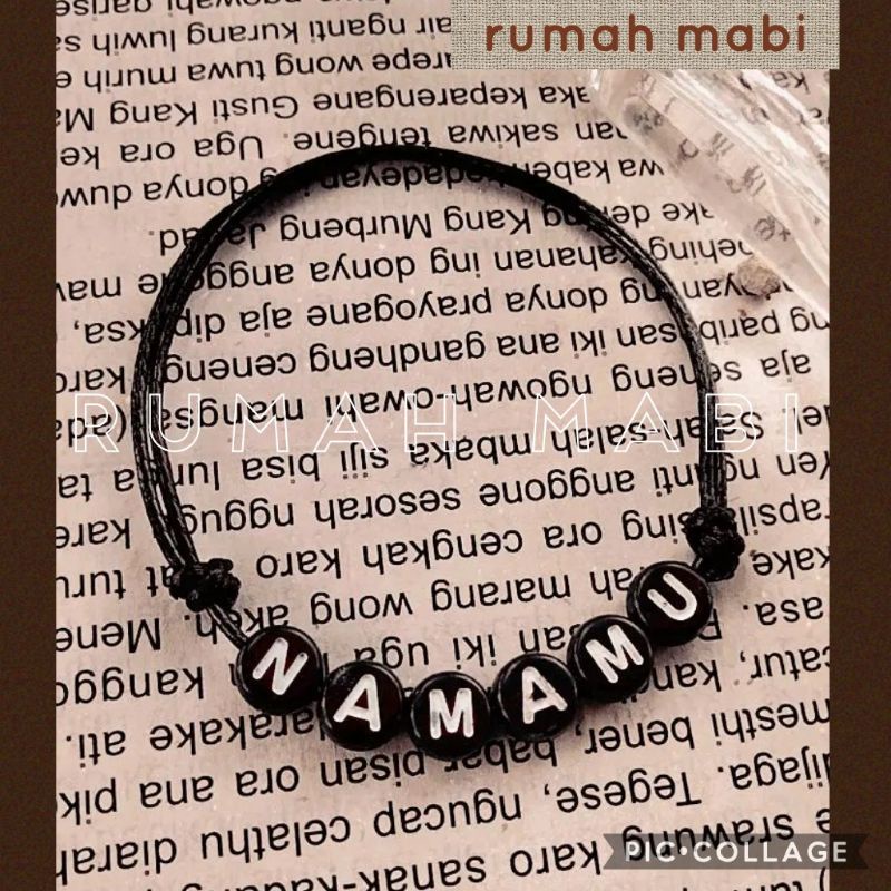 GELANG  CUSTOM NAMA (variasi mote bulat)!bisa custom nama kalian maks 7huruf!BAHAN WATERPROOF! BONUS KAGET TANPA MINIMAL PEMBELIAN!