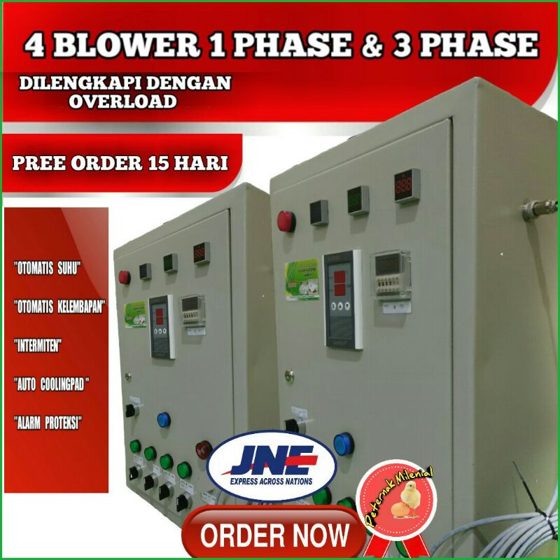 PANEL KANDANG AYAM CLOSEHOUSE 4BLOWER DAN 3BLOWER 1 PHASE DAN 3 PHASE