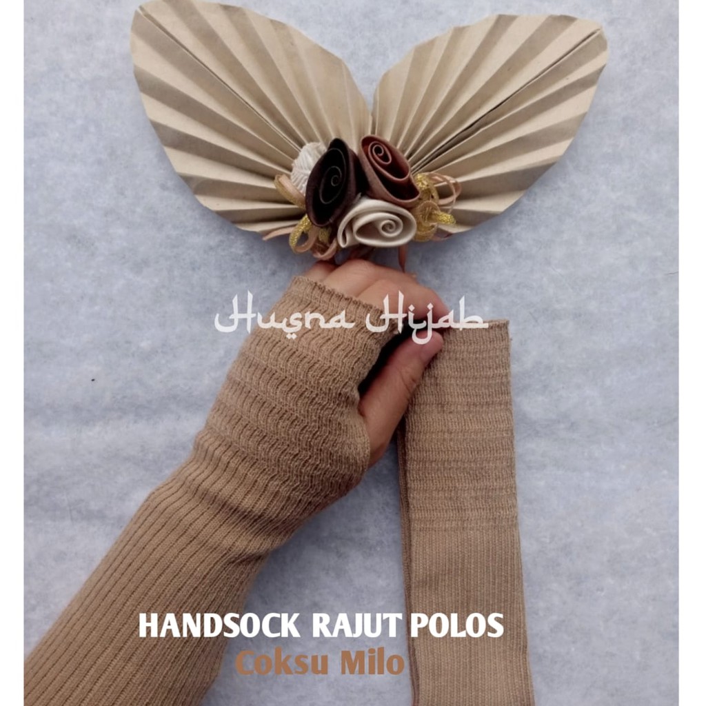 [BRAND HUSNA HIJAB] Manset Rajut Polos / Handsock Rajut