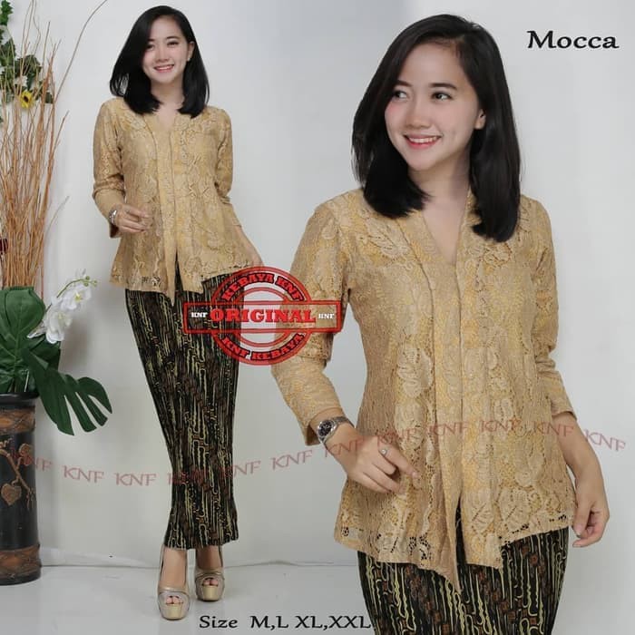 pakaian wanita stelan kebaya brokat floy rok instan new