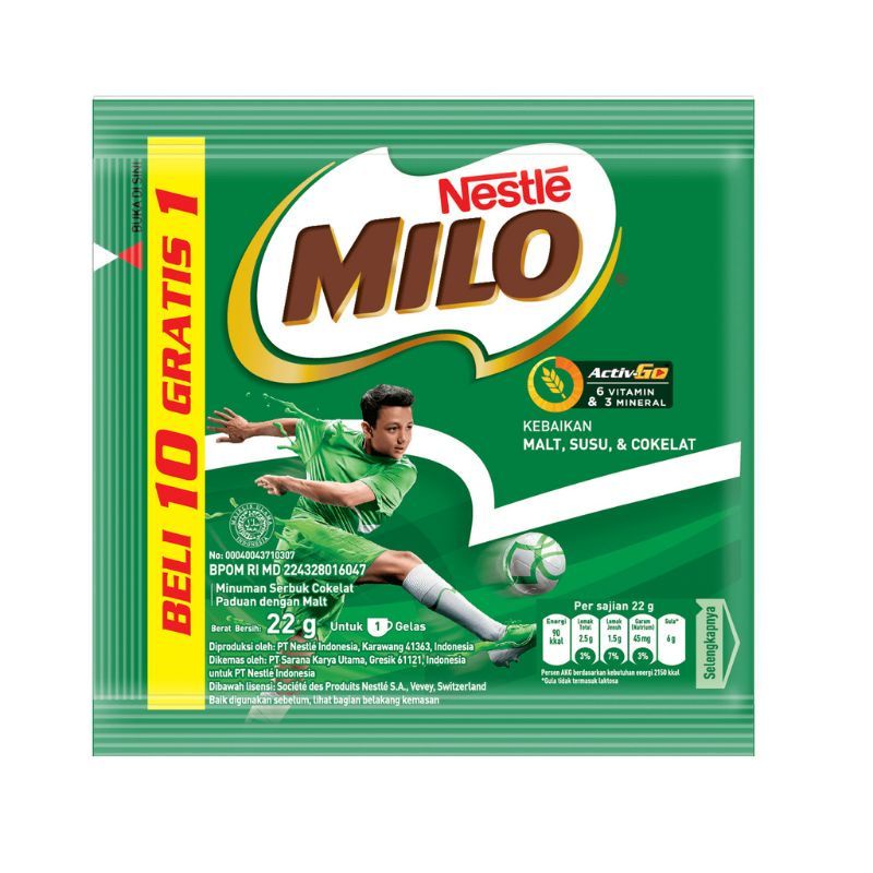 

Milo Active-Go Susu Coklat Serbuk Sachet 22 / 35 gr x 2 Sachet