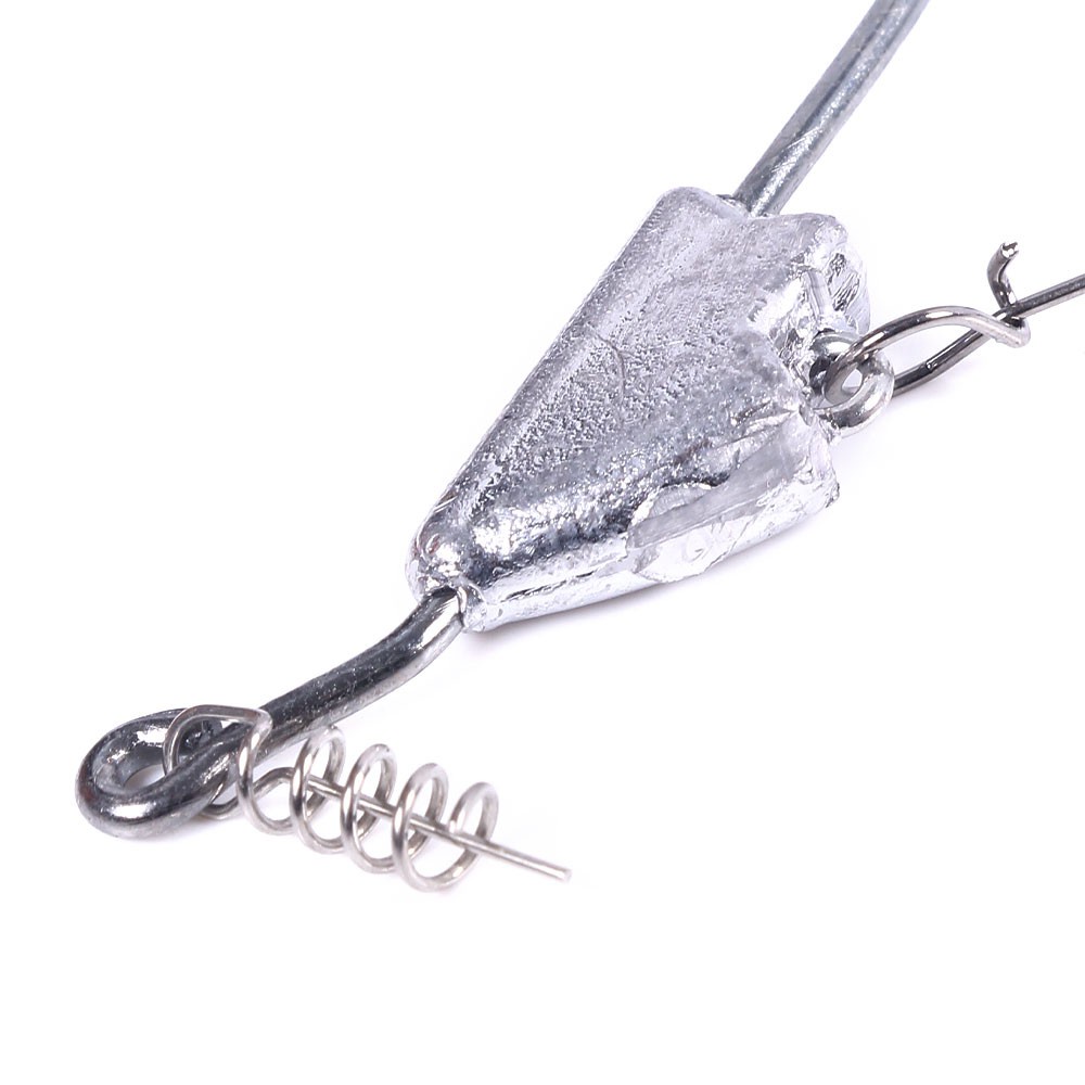 Hengjia New 5pcs/Pack Fishing Hook With leader Spoon Connector Ring Fishing Lure Kail Pancing Jig Head 3.5g 5g 7g Dengan Pin Pegas