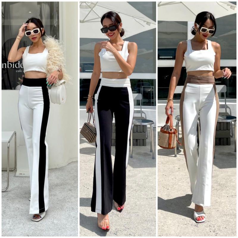 Ready New Promthong HW cutbray 2 tones celana wanita best seller fashion murah import bb bangkok