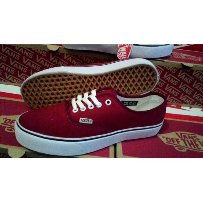 vans authentic merah maroon original