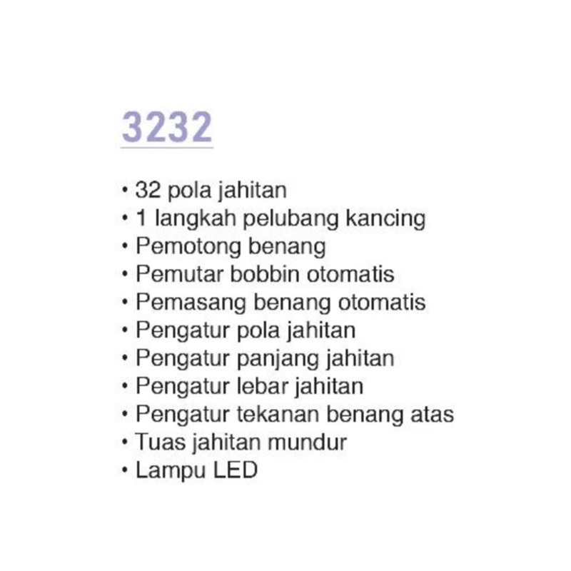 Mesin Jahit Portable 3232 Singer