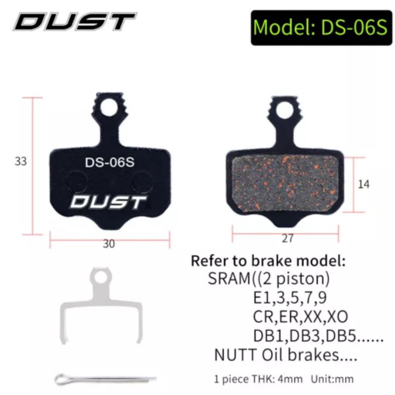 Dust DS-06S Kampas Rem for E1 E3 E5 E7 E9 DB1 DB3 DB5  Brake Pad Sepeda