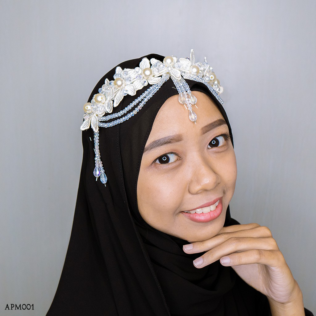 [PALING MURAH] HEADPIACE HIJAB AKSESORIS FASHION MUTIARA BUNGA KRISTAL APM001