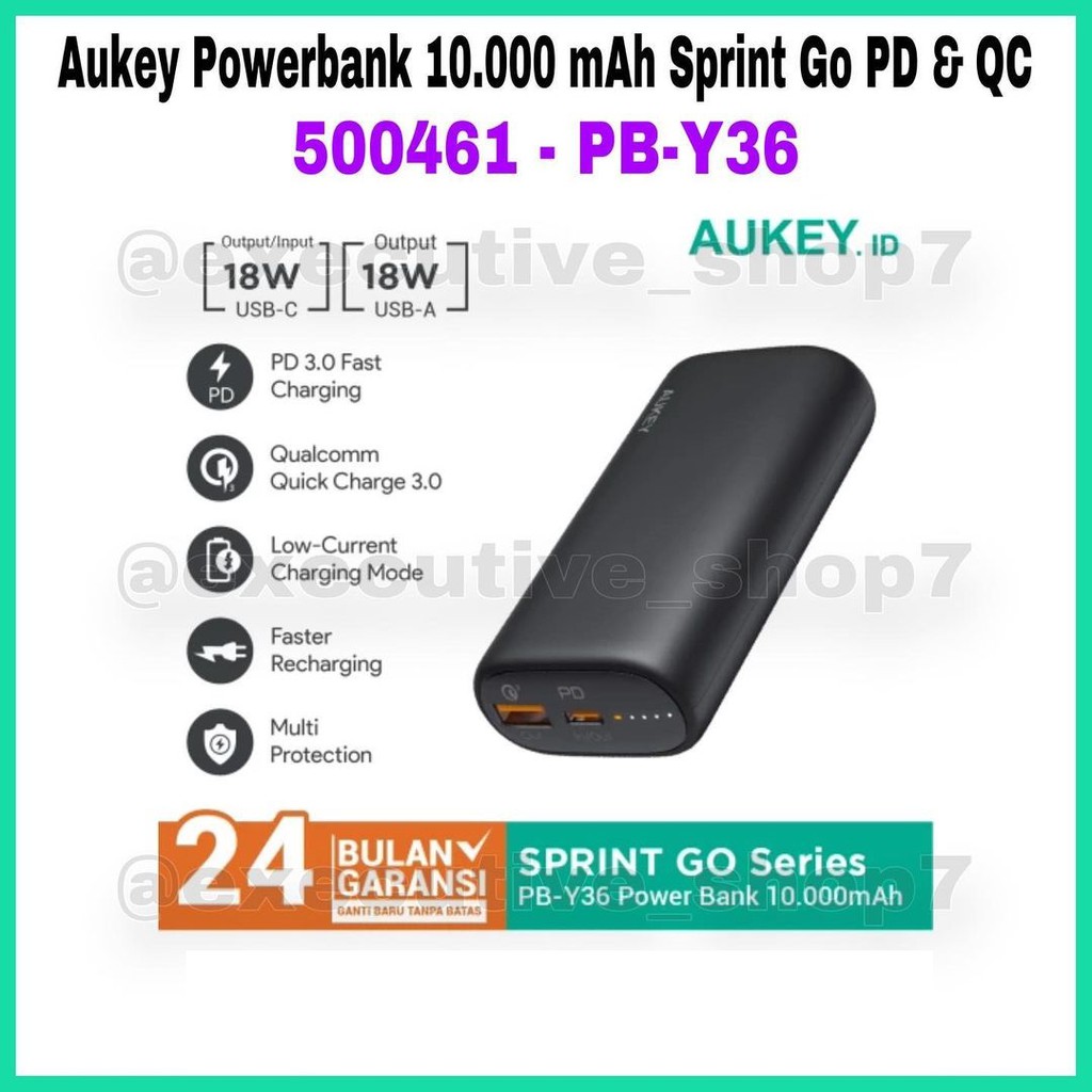 Aukey Powerbank 10.000 mAh Sprint Go PD &amp; QC - 500461 - PB-Y36