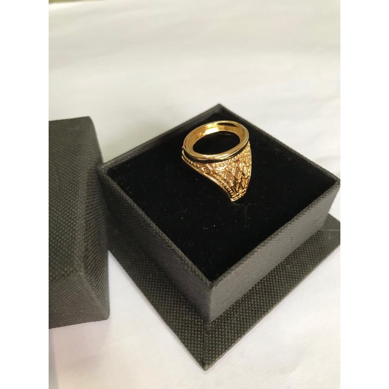 Kerangka/Cangkang Cincin Pria Model Wajik Warna Emas/Gold Bagus Import