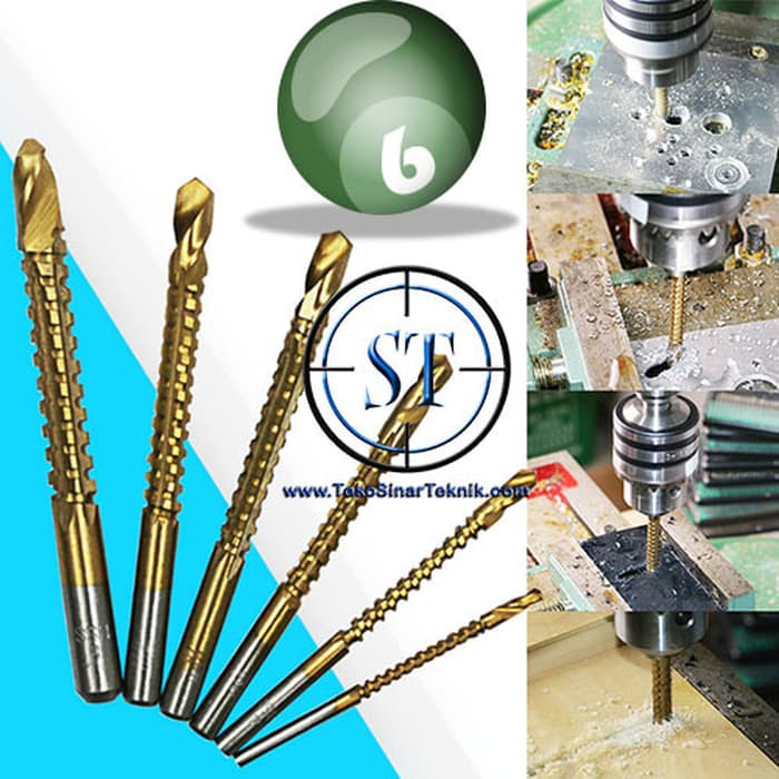 Mata Bor Gergaji 3mm 4mm 5mm 6mm 6,5mm 8mm HSS Drill Bits Titanium Coated 2 Fungsi Lobang