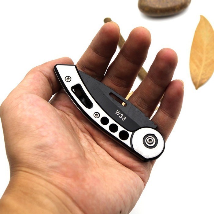 Pisau Mini Saku Lipat W33 Survival Knife Multifunction Knifezer Tools