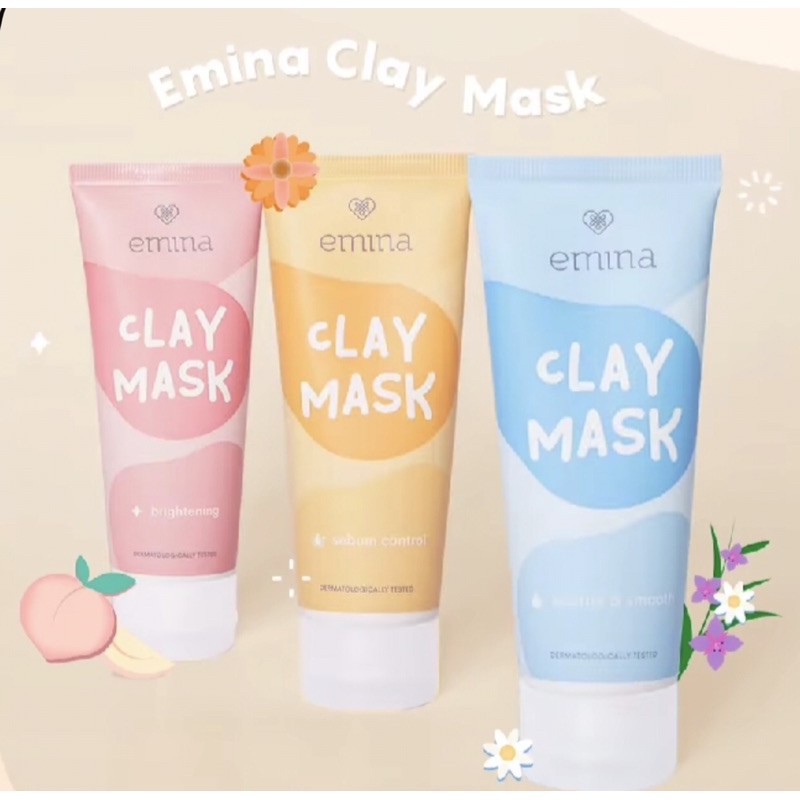 EMINA Clay Mask 60ml Masker Wajah Masker Emina Soothe Brightening Sebum by AILIN