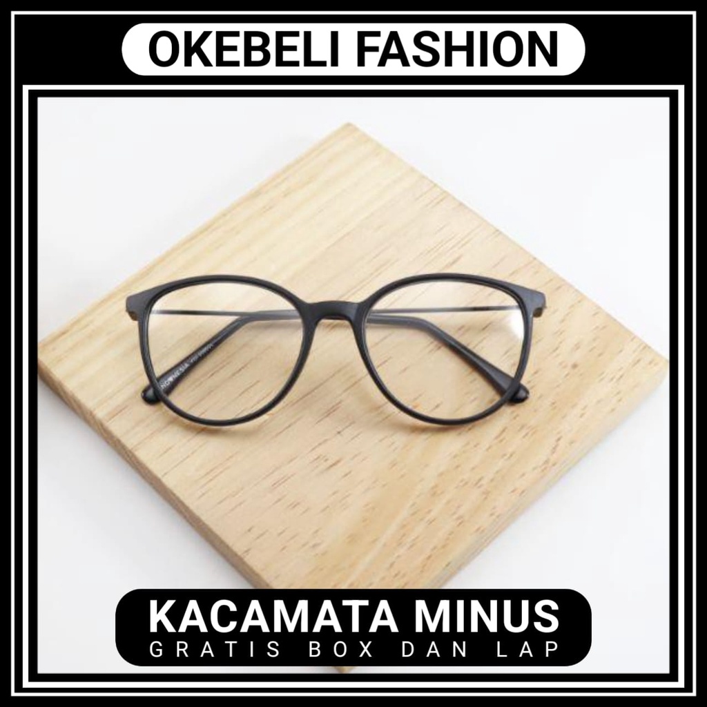 NEW KACAMATA MINUS MODEL OVAL KEREN TANGKAI BESI FREE BOX DAN LAP UKURAN 0.50-=4.00