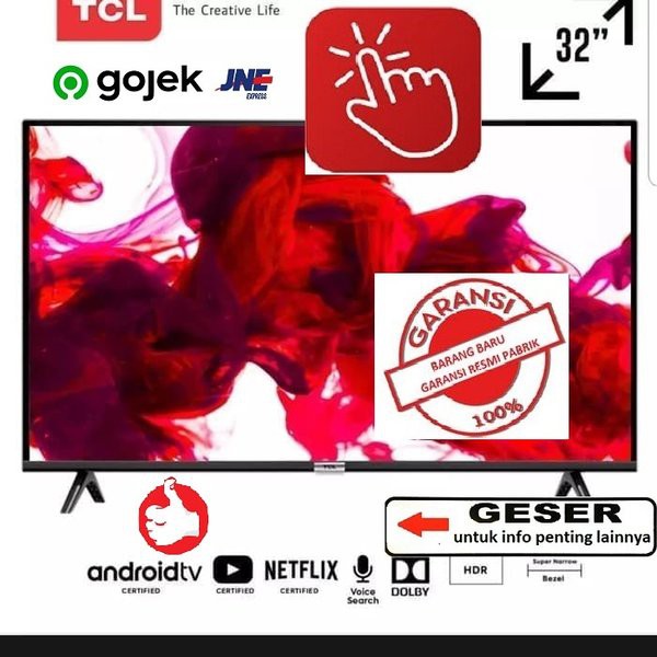Solusi TV LED TCL 32 INCH 32A3 SMART TV HD android tv - garansi RESMI TCL Terlaris