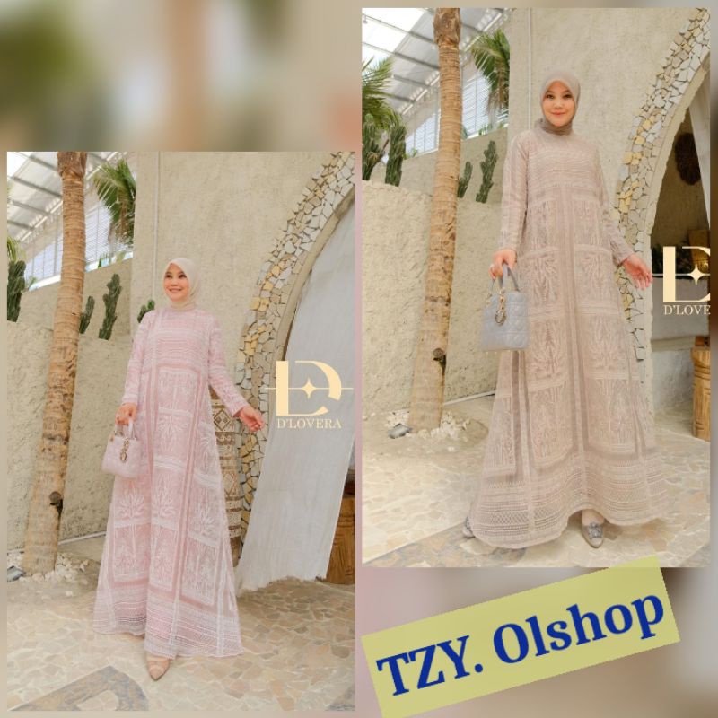 (ox8) DLOVERA ADHA DRESS Baju Dress Gamis Wanita Muslimah Pattern Cantik Adha Dress By D'Lovera. TZY