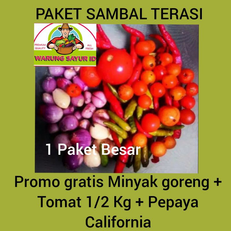 

Paket Sambal Terasi Lengkap/SAMBAL/SAMBEL/SAYUR SEGAR/SAYUR MAYUR