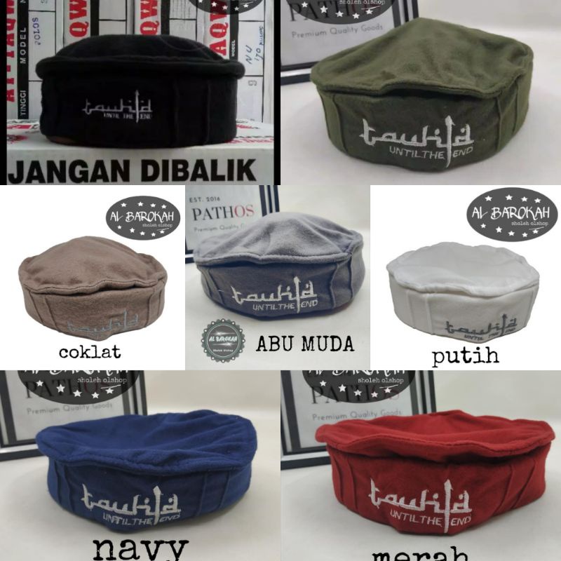 Peci Topi Pria Pakol Tradisional Taliban Afganistan  Bordir Tauhid