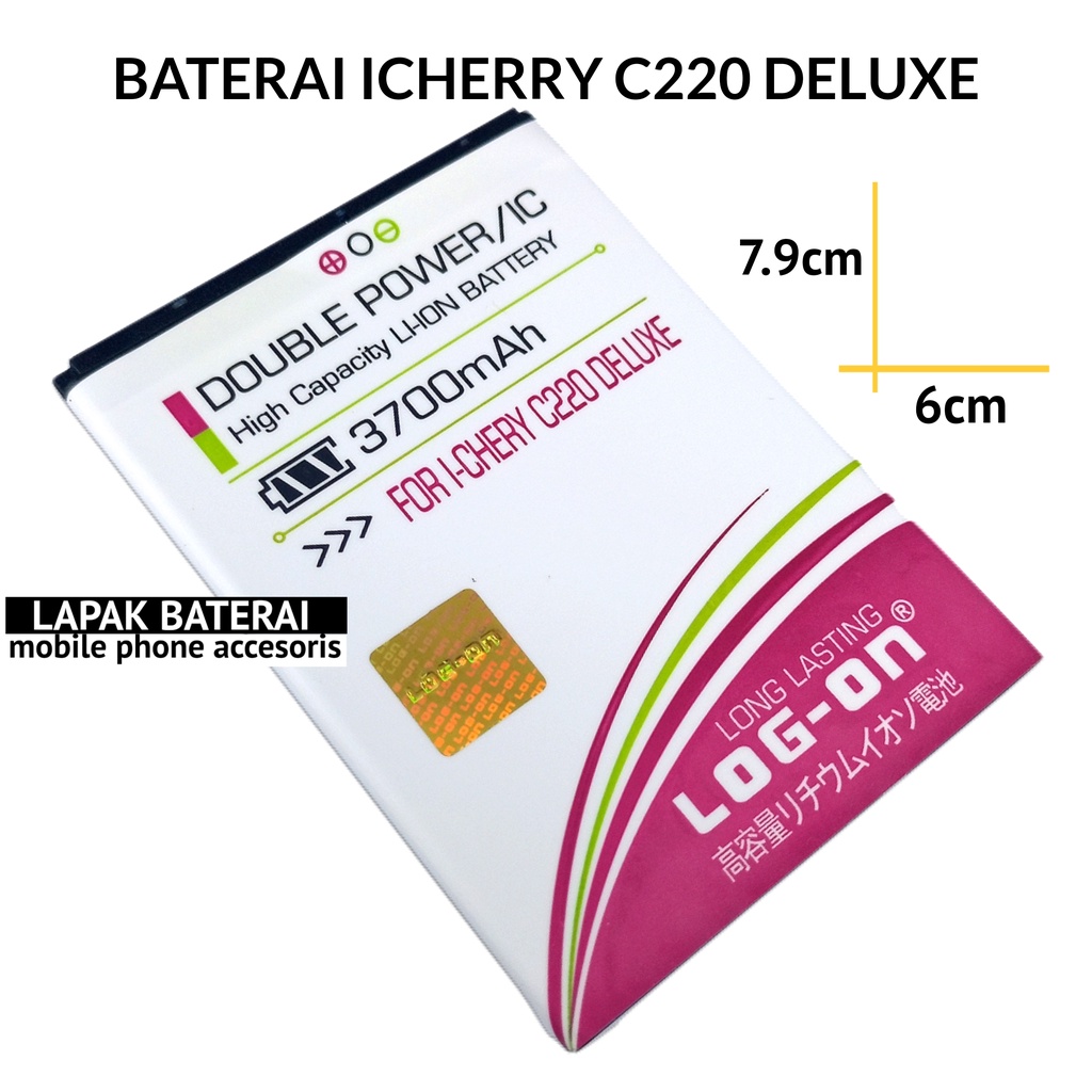 LOG - ON Icherry C220 Deluxe Baterai Double IC Battery Batre